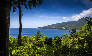 The bay north of Portsmouth in Dominica.